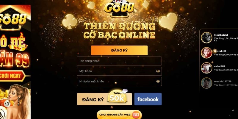 Đăng ký/đăng nhập tài khoản và nạp tiền trước khi chơi cá cược game đánh bài